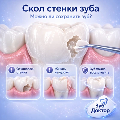 Откололась стенка зуба Откололась стенка зуба