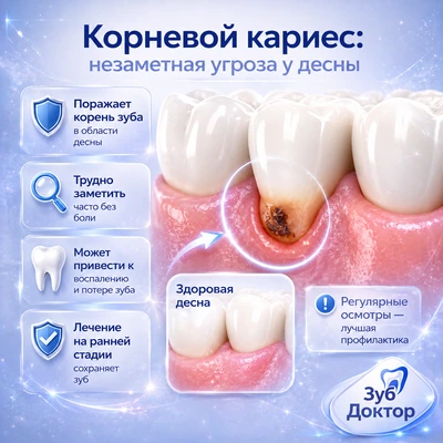 Корневой кариес у десны Корневой кариес у десны