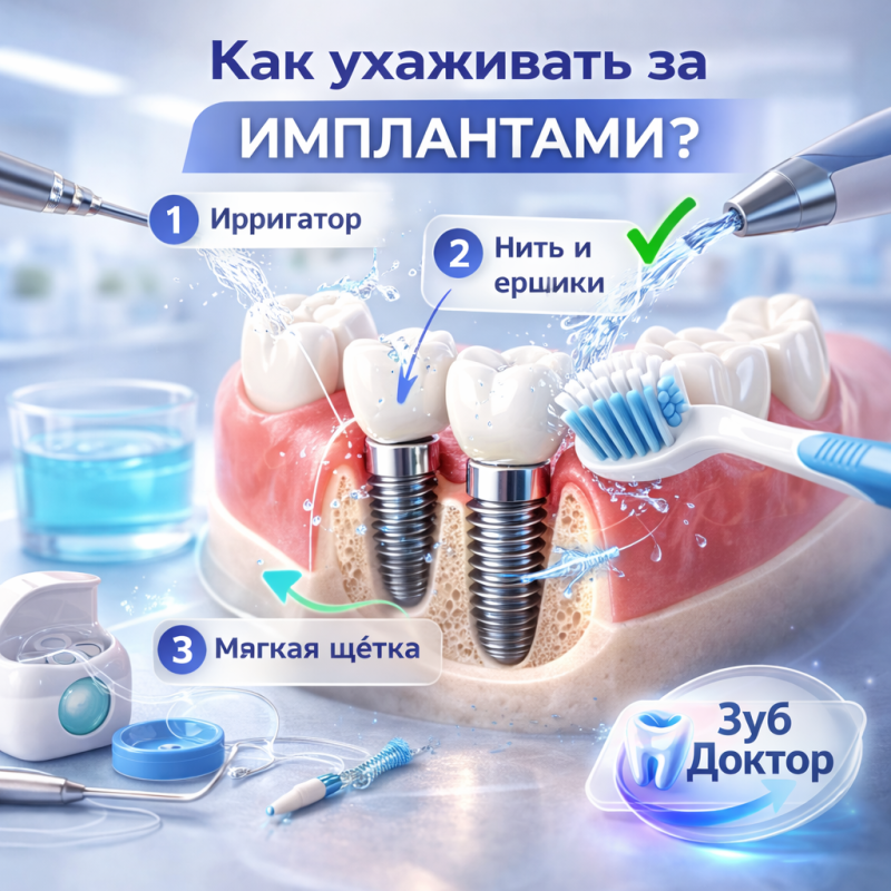 Как ухаживать за имплантами Как ухаживать за имплантами