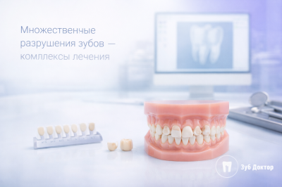 Множественные разрушения зубов
