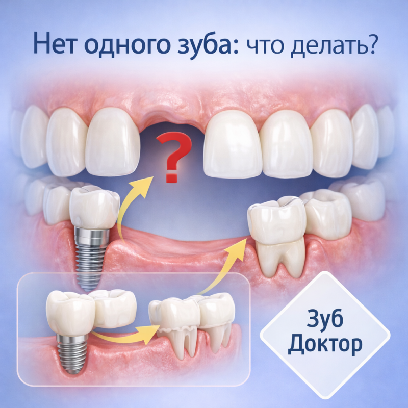 Нет одного зуба: нужно ли что-то делать Нет одного зуба: нужно ли что-то делать