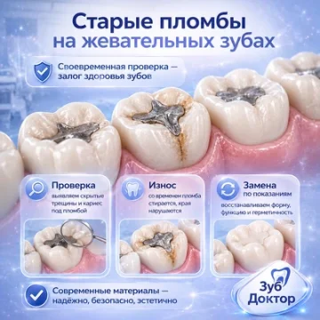 Старые пломбы на жевательных зубах: когда менять
