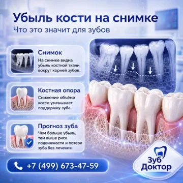 Убыль кости на снимке: что это значит для зубов