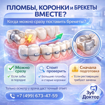 Пломбы коронки брекеты