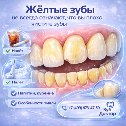 Почему зубы желтеют