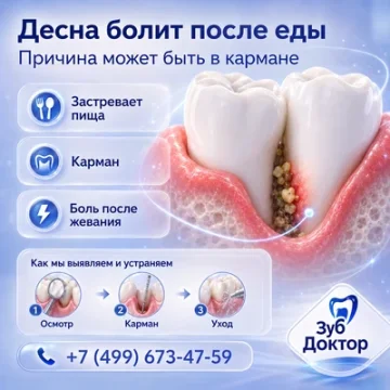 Десна болит после еды: причина может быть в кармане