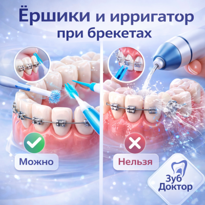 Гигиена при брекетах