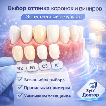 Оттенок коронок и виниров