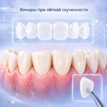 Виниры при лёгкой скученности зубов