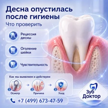 Десна опустилась после гигиены: что проверить