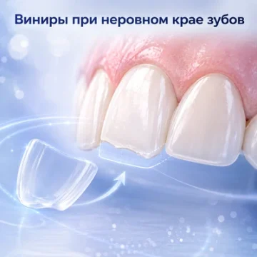 Виниры при неровном крае зубов