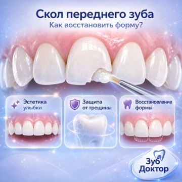 Скол переднего зуба: как восстановить без лишнего обтачивания