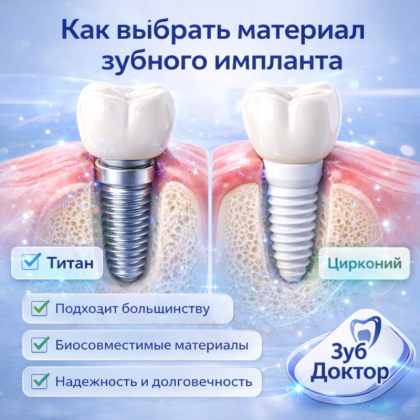 Какой имплант выбрать: титановый или циркониевый?