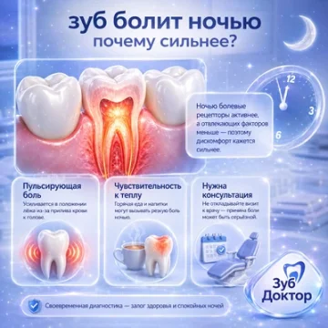 Почему зуб болит ночью сильнее