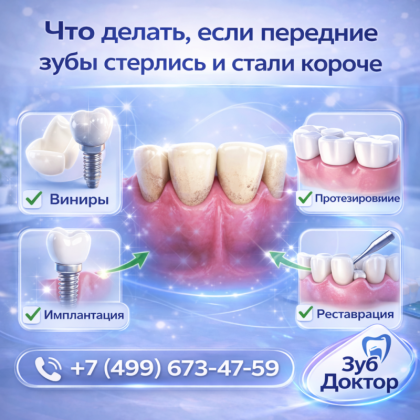 Передние зубы стерлись