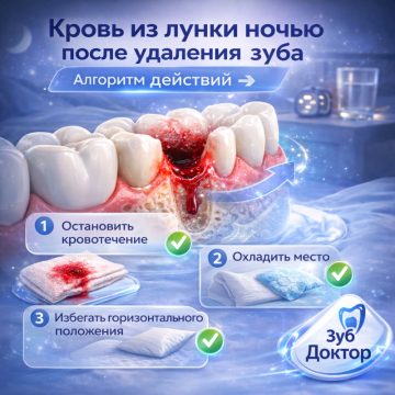 Кровь из лунки ночью
