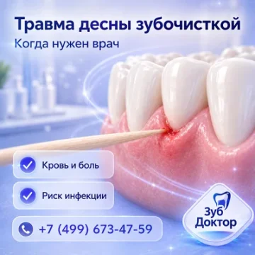 Травма десны зубочисткой: когда нужен врач