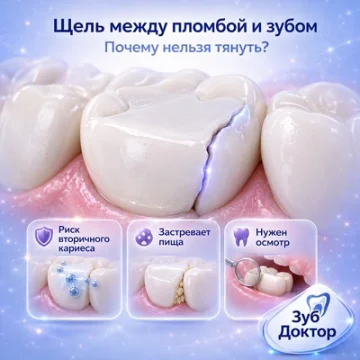 Щель между пломбой и зубом: как понять, что нужен осмотр
