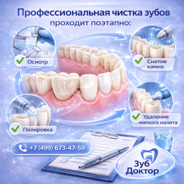 Этапы профчистки зубов