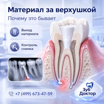 Материал вышел за верхушку корня: что это значит
