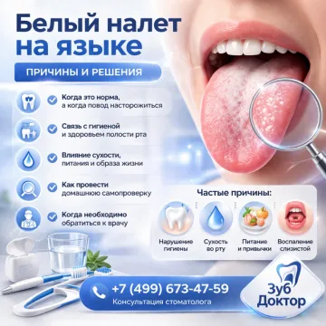 Белый налета на языке