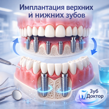 Имплантация верхних и нижних зубов