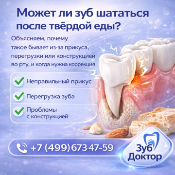 Зуб шатаеться после твердой еды