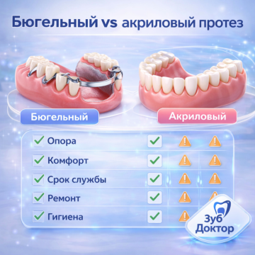 Бюгельный или акриловый протез