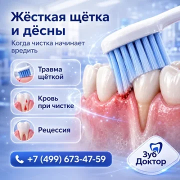 Жёсткая щётка и дёсны: когда чистка начинает вредить