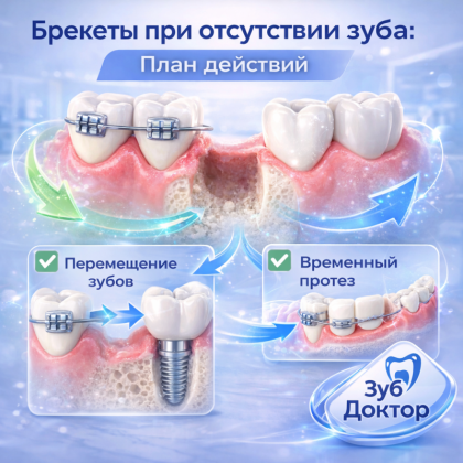 Нет зуба брекеты