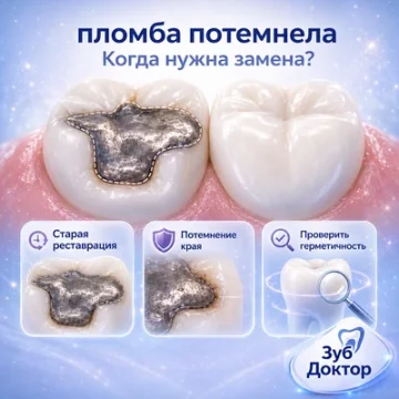 Пломба потемнела: когда её нужно менять