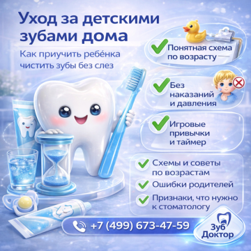 Чистка зубов детям