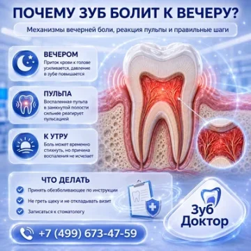 Зуб болит только вечером и проходит утром