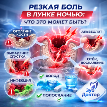 Резкая боль в лунке ночью