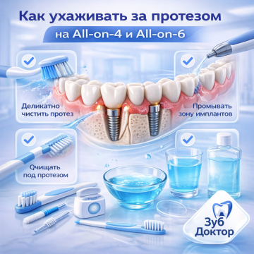 Уход за All-on-4 и All-on-6