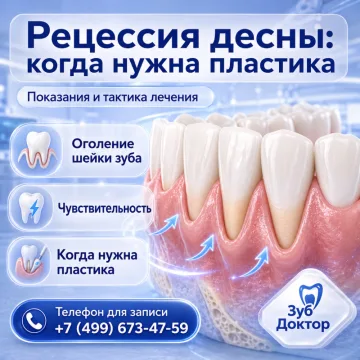 Рецессия десны: когда нужна пластика