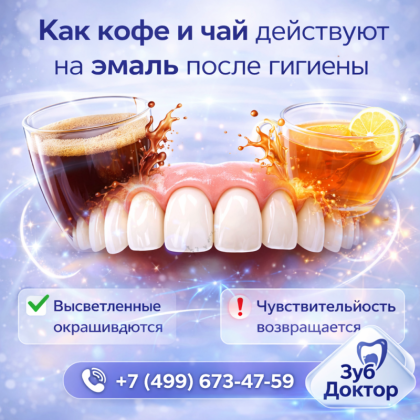 Кофе и чай после чистки зубов