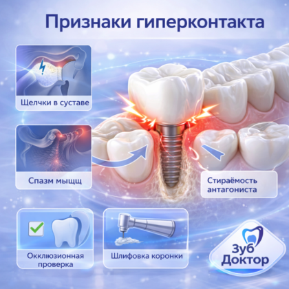Высокая коронка на зубе