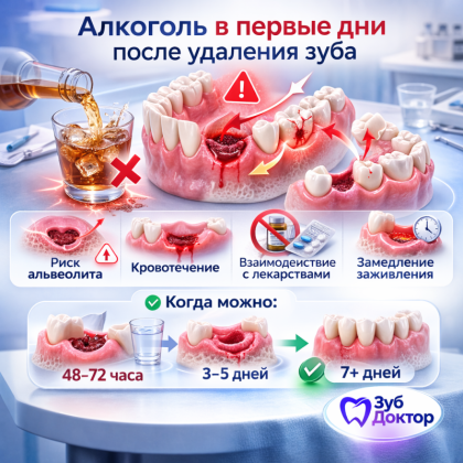 Можно ли пить алкоголь после удаления зуба?