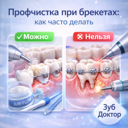Профчистка при брекетах