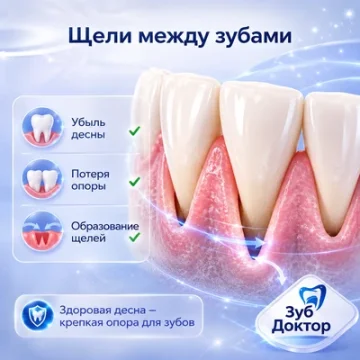 Промежутки между зубами при проблемах с дёснами