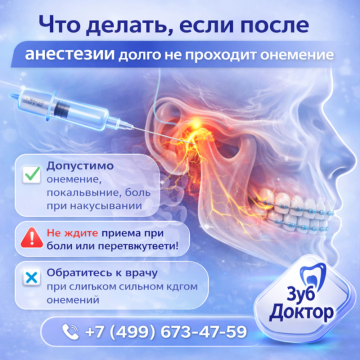 После анестезии онемение