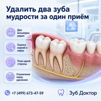 Удалить два зуба мудрости за один прием