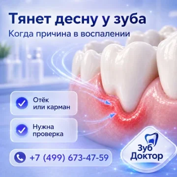 Тянет десну у зуба: когда причина в воспалении