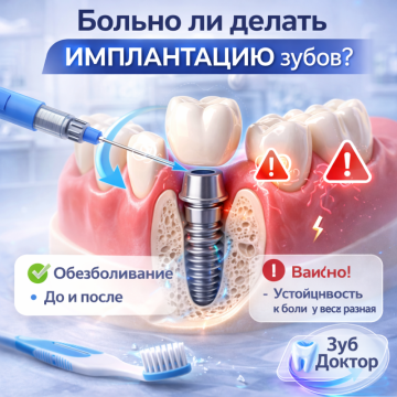 Больно ли делать имплантацию зубов