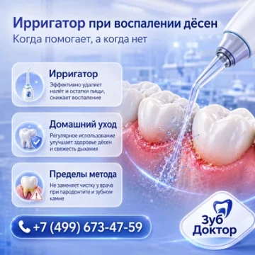 Ирригатор при воспалении дёсен: когда помогает, а когда нет