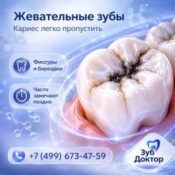 Кариес на жевательных зубах: почему его легко пропустить