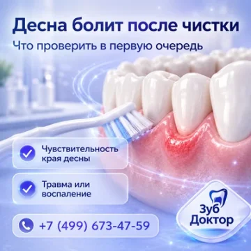 Десна болит после чистки зубов: что проверить