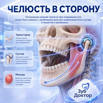 Челюсть уходит в сторону при открывании: причины