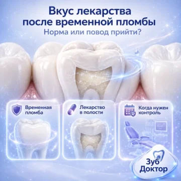 Вкус лекарства после временной пломбы: что это значит